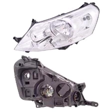 Left Headlamp (Halogen, H4 Bulb, Supplied With Motor) for Peugeot EXPERT Flatbed / Chassis 2007 on