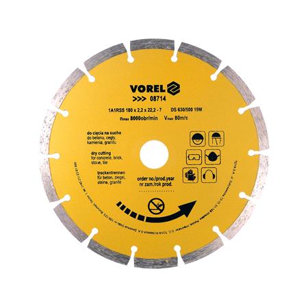 DIAMOND BLADE, SEGMENTED 180MM