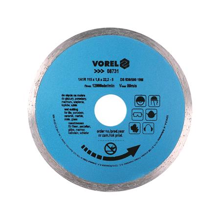 DIAMOND BLADE, CONTINOUS RIM 115MM