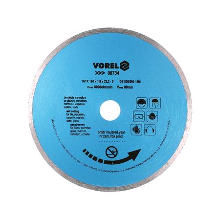 DIAMOND BLADE, CONTINOUS RIM 180MM