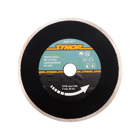 DIAMOND BLADE, CONTINOUS RIM 180MM