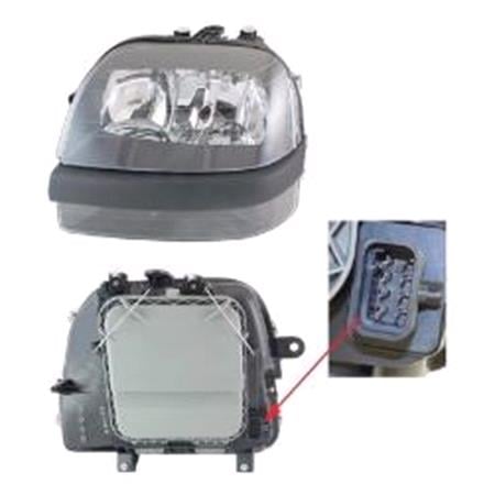 Left Headlamp (With Integrated Fog Lamp) for Fiat DOBLO Cargo 2001 2005