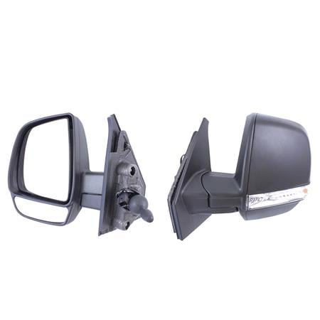 Left Wing Mirror (manual, indicator, double glass) for Fiat DOBLO Cargo, 2010 Onwards