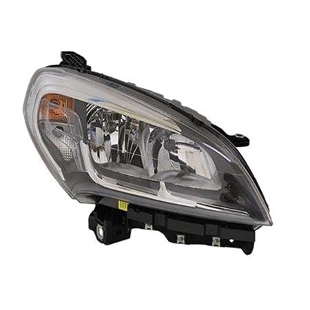 Right Headlamp (Halogen, Takes H7 / H7 Bulbs, Supplied With Bulbs & Motor, Original Equipment) for Fiat DOBLO Cargo 2015 on