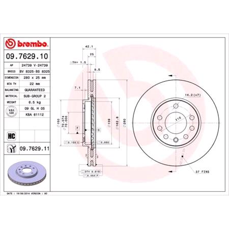 Brembo Prime Front Axle Brake Discs (Pair)   Diameter: 280mm   09.7629.11