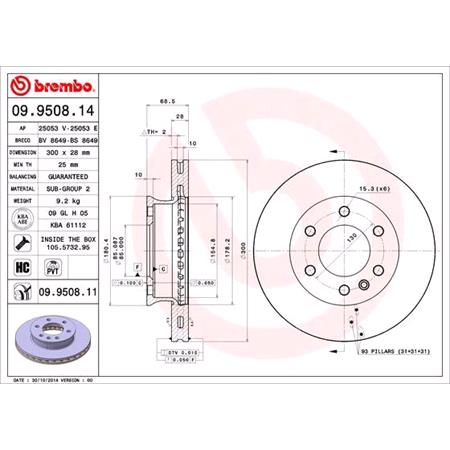 Brembo Prime Front Axle Brake Discs (Pair)   Diameter: 300mm   09.9508.11