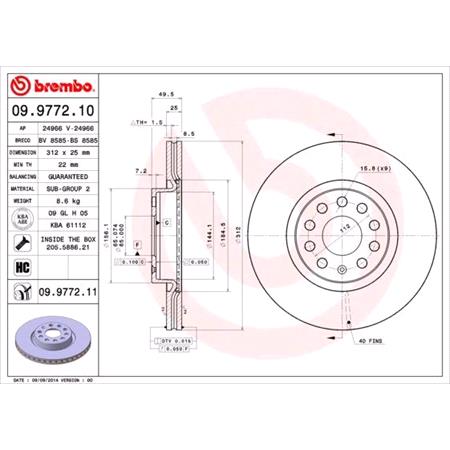 Brembo Prime Front Axle Brake Discs (Pair)   Diameter: 312mm   09.9772.11