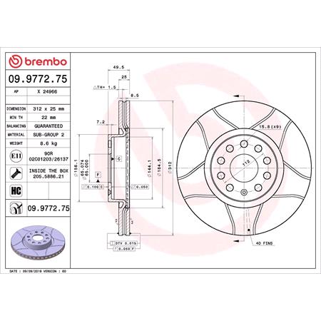 Brembo Xtra Max Front Axle Brake Discs (Pair)   Diameter: 312mm   09.9772.75