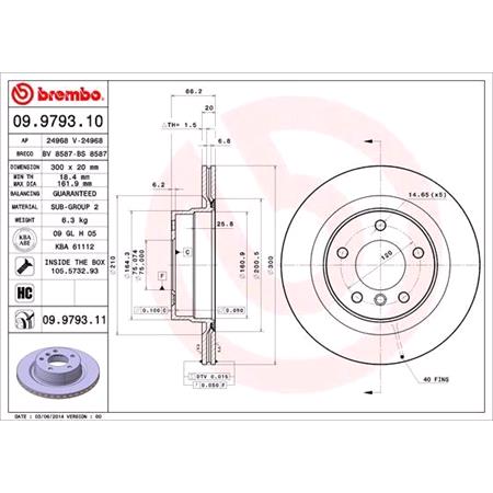 Brembo Rear Axle Brake Discs (Pair)   Diameter: 300mm