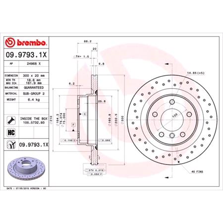 Brembo Rear Axle Brake Discs (Pair)   Diameter: 300mm