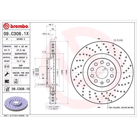 Brembo Xtra Front Axle Brake Discs (Pair)   Diameter: 340mm   09.C306.1X