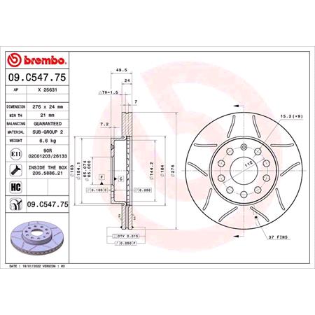 Brembo Brake Discs (pair) 09C54775