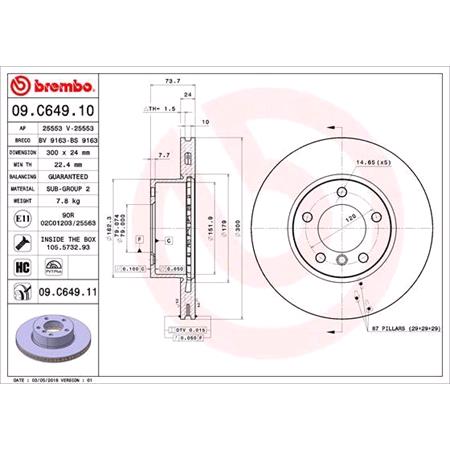 Brembo Front Axle Brake Discs (Pair)   Diameter: 300mm