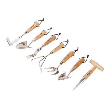 Draper 09000 Heritage Stainless Steel Garden Tool Set with Ash Handles (7 Piece)