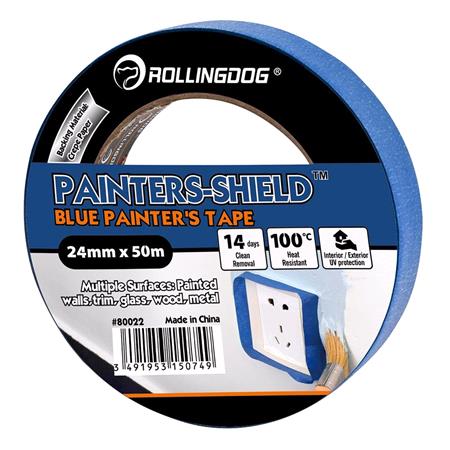 Rollingdog Painters Shield Blue Masking Tape, 50m x 24mm