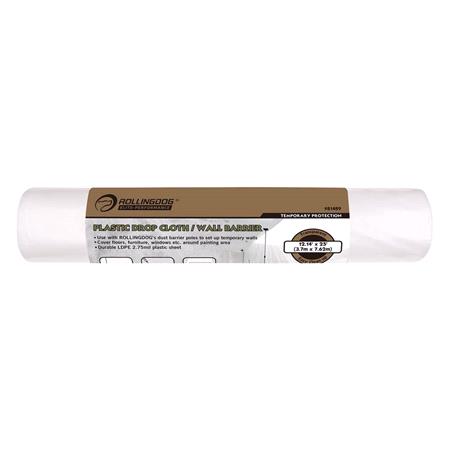 Rollingdog Plastic Drop Cloth/Wall Barrier, 3.7 x 7.6m