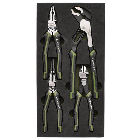 Draper Expert 09778 High Leverage Pliers Set with Water Pump Pliers in EVA Foam Tray (4 Piece)