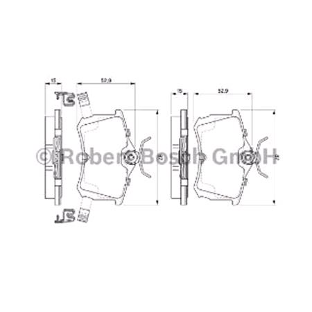Bosch Rear Brake Pads (Full set for Rear Axle)   0986424661