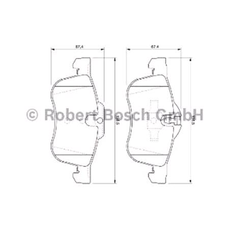 Bosch Front Brake Pads (Full set for Front Axle)   0986424758