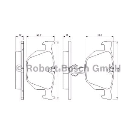 Bosch Rear Brake Pads (Full set for Rear Axle)   0986424766