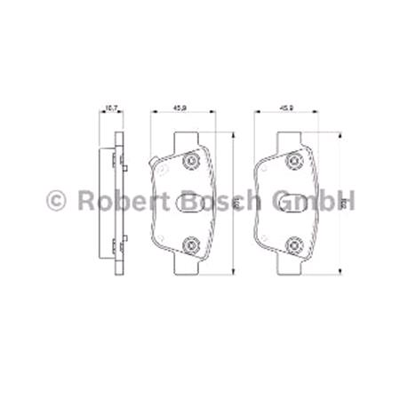Bosch Rear Brake Pads (Full set for Rear Axle)   0986424798