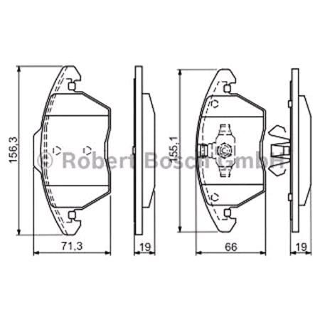 Bosch Front Brake Pads (Full set for Front Axle)   0986424825