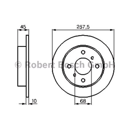 Bosch Rear Axle Brake Discs (Pair)   Diameter 257.8mm   0986478564