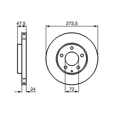 Bosch Front Axle Brake Discs (Pair)   Diameter: 274mm   0986479034
