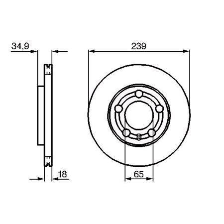 Bosch Front Axle Brake Discs (Pair)   Diameter: 239mm   0986479036
