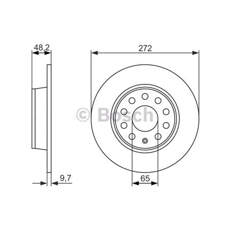 Bosch Rear Axle Brake Discs (Pair)   Diameter: 272mm   0986479677