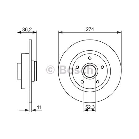 Bosch Rear Axle Brake Discs (Pair)   Diameter: 274mm   0986479682