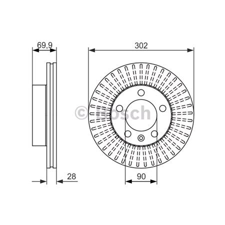 Bosch Front Axle Brake Discs (Pair)   Diameter: 302mm   0986479716