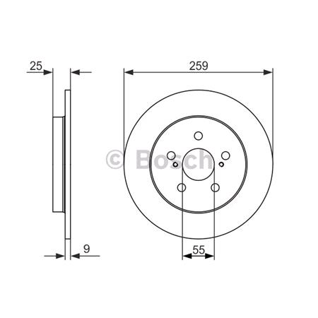 Bosch Rear Axle Brake Discs (Pair)   Diameter: 259mm   0986479721