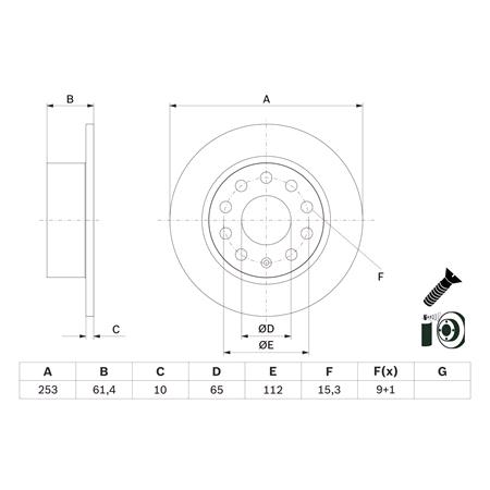 Bosch Rear Axle Brake Discs (Pair)   Diameter: 253mm   0986479E00