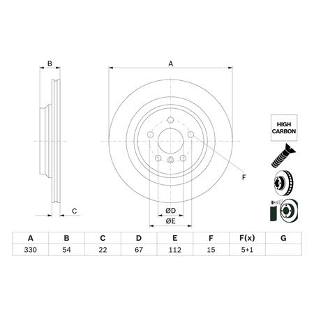 Bosch Rear Axle Brake Discs (Pair)   Diameter: 330mm   0986479E97