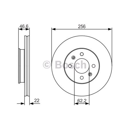 Bosch Front Axle Brake Discs (Pair)   Diameter: 256mm   0986479R77
