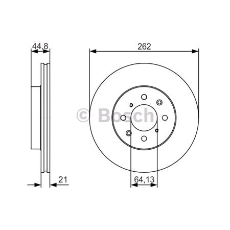 Bosch Front Axle Brake Discs (Pair)   Diameter: 262mm, for vehicles with disc brakes on the rear axle braking system   0986479R80