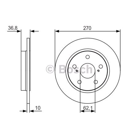 Bosch Rear Axle Brake Discs (Pair)   Diameter: 270mm   0986479S64