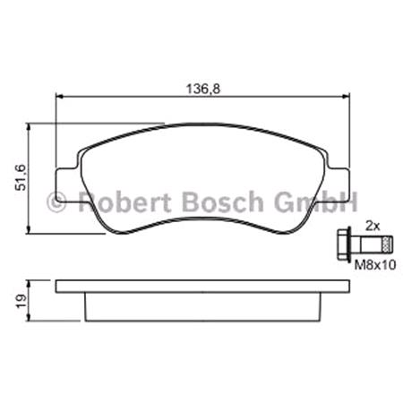 Bosch Front Brake Pads (Full set for Front Axle)   0986494027