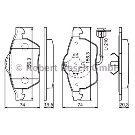 Bosch Front Brake Pads (Full set for Front Axle)   0986494050