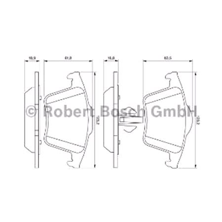 Bosch Rear Brake Pads (Full set for Rear Axle)   0986494102