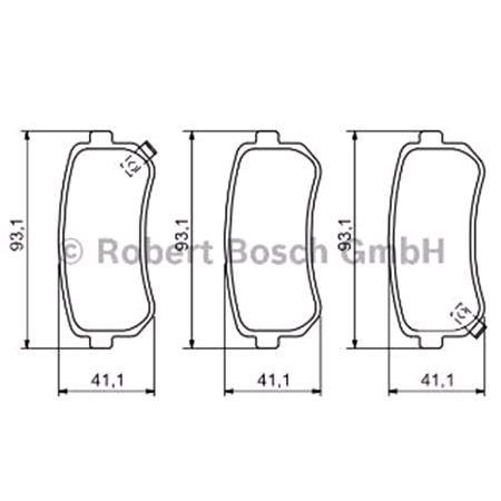 Bosch Rear Brake Pads (Full set for Rear Axle)   0986494140