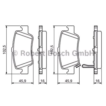 Bosch Rear Brake Pads (Full set for Rear Axle)   0986494182