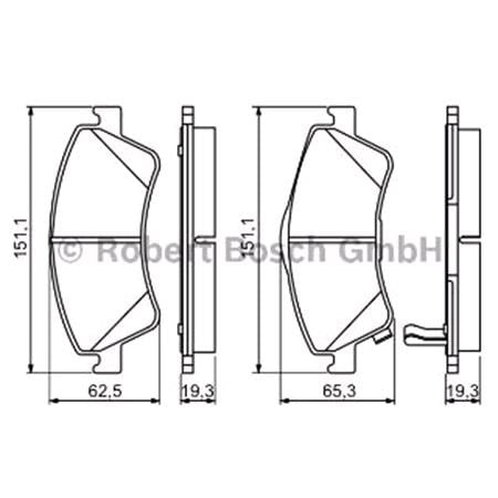 Bosch Front Brake Pads (Full set for Front Axle)   0986494187