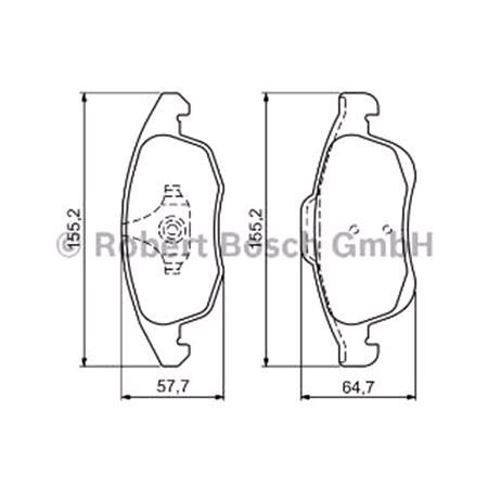 Bosch Front Brake Pads (Full set for Front Axle)   0986494235