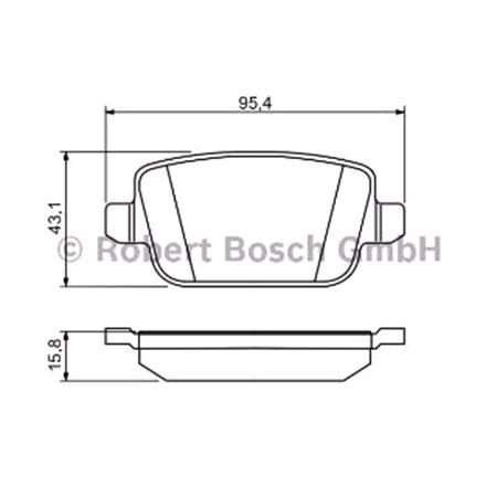 Bosch Rear Brake Pads (Full set for Rear Axle)   0986494247