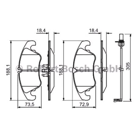 Bosch Front Brake Pads (Full set for Front Axle)