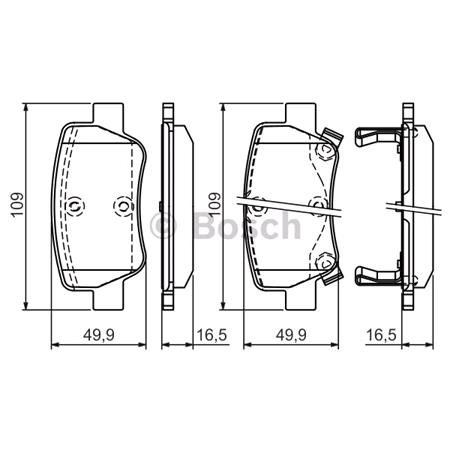 Bosch Rear Brake Pads (Full set for Rear Axle)   0986494403
