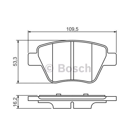 Bosch Rear Brake Pads (Full set for Rear Axle)   0986494416