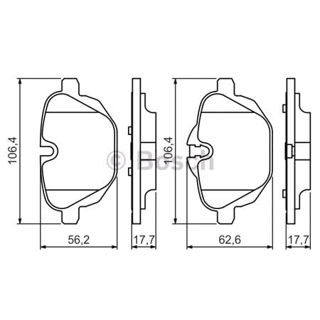 Bosch Rear Brake Pads (Full set for Rear Axle)   0986494432